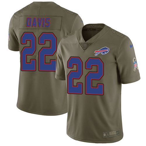 Nike Bills #22 Vontae Davis Olive Men's Stitched NFL Limited Salute To Service Jersey - Click Image to Close